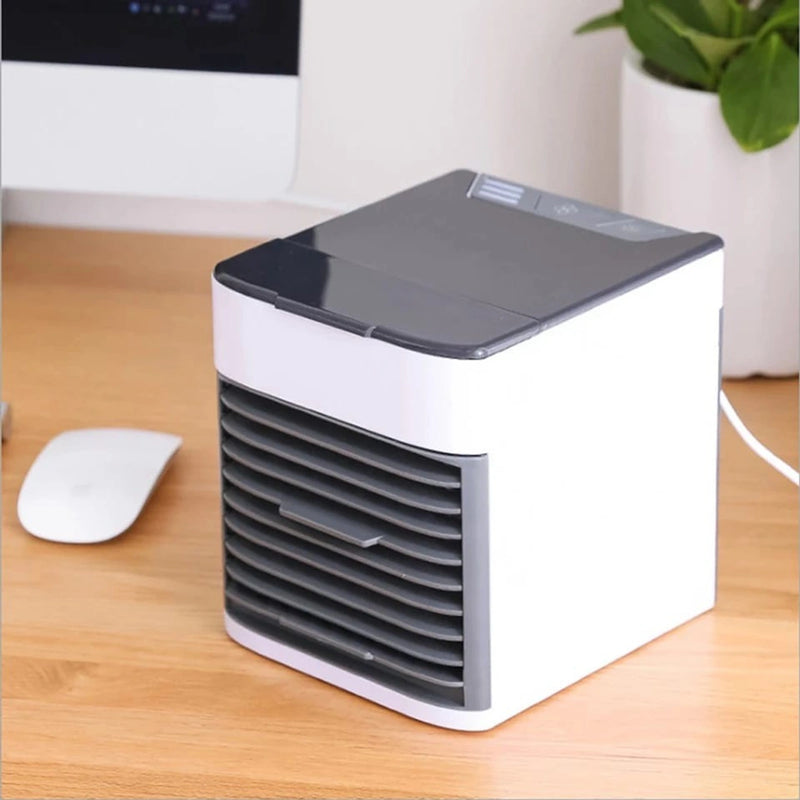 Mini Ar Condicionado Portátil Climatizador Air Cooler Umidificador Luz Led